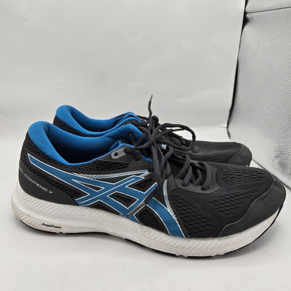 Asics Gel Contend 7 Shoes Mens Sz 11 Gray Blue Athletic Running Walking Sneakers - Picture 1 of 9